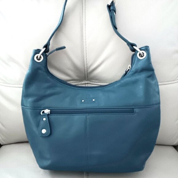 LIKE NEW 💥 STONE MOUNTAIN TEAL BLUE HOBO SHOULDER BAG 💥 BEAUTIFUL! - Picture 4 of 15